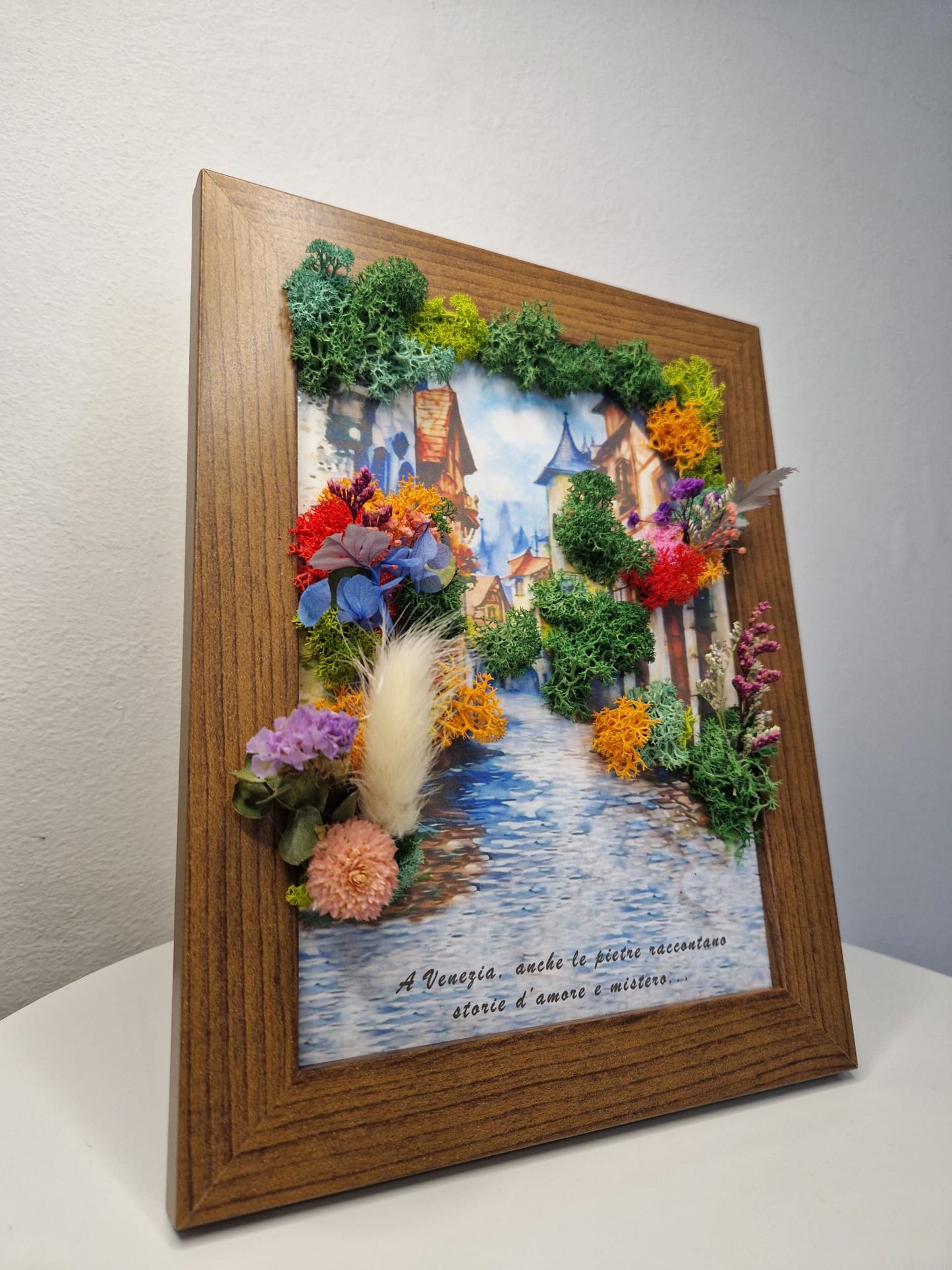 “Colors of Venice” – Mixed Moss & Dried Flower Wall Art
