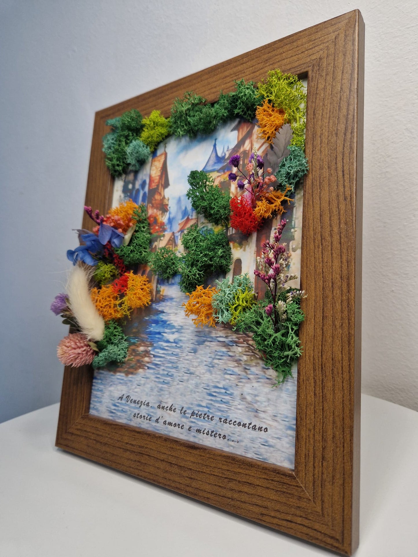 “Colors of Venice” – Mixed Moss & Dried Flower Wall Art