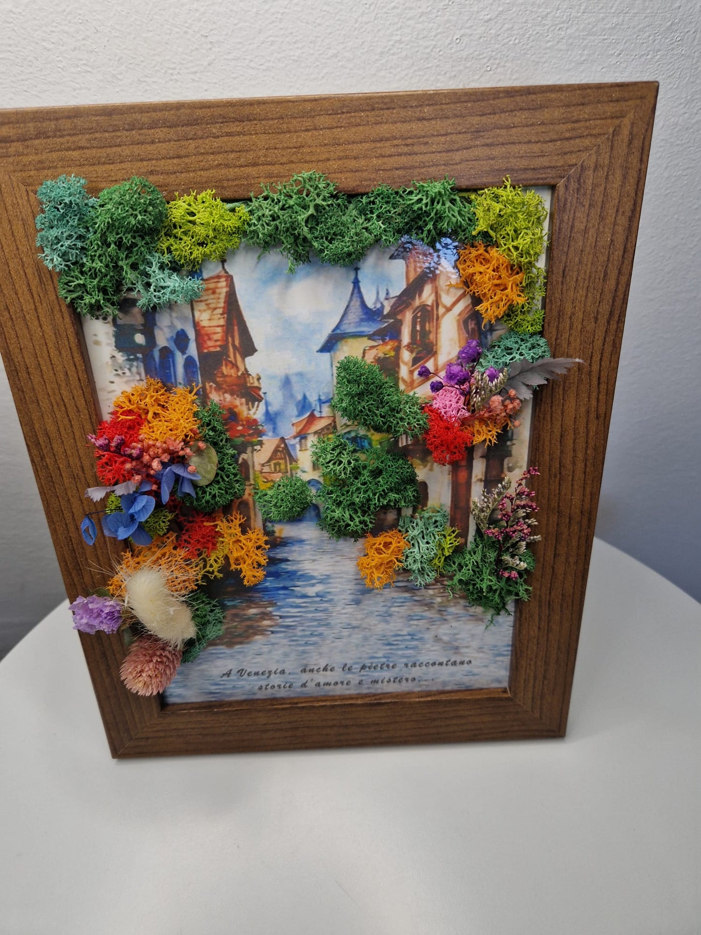 “Colors of Venice” – Mixed Moss & Dried Flower Wall Art