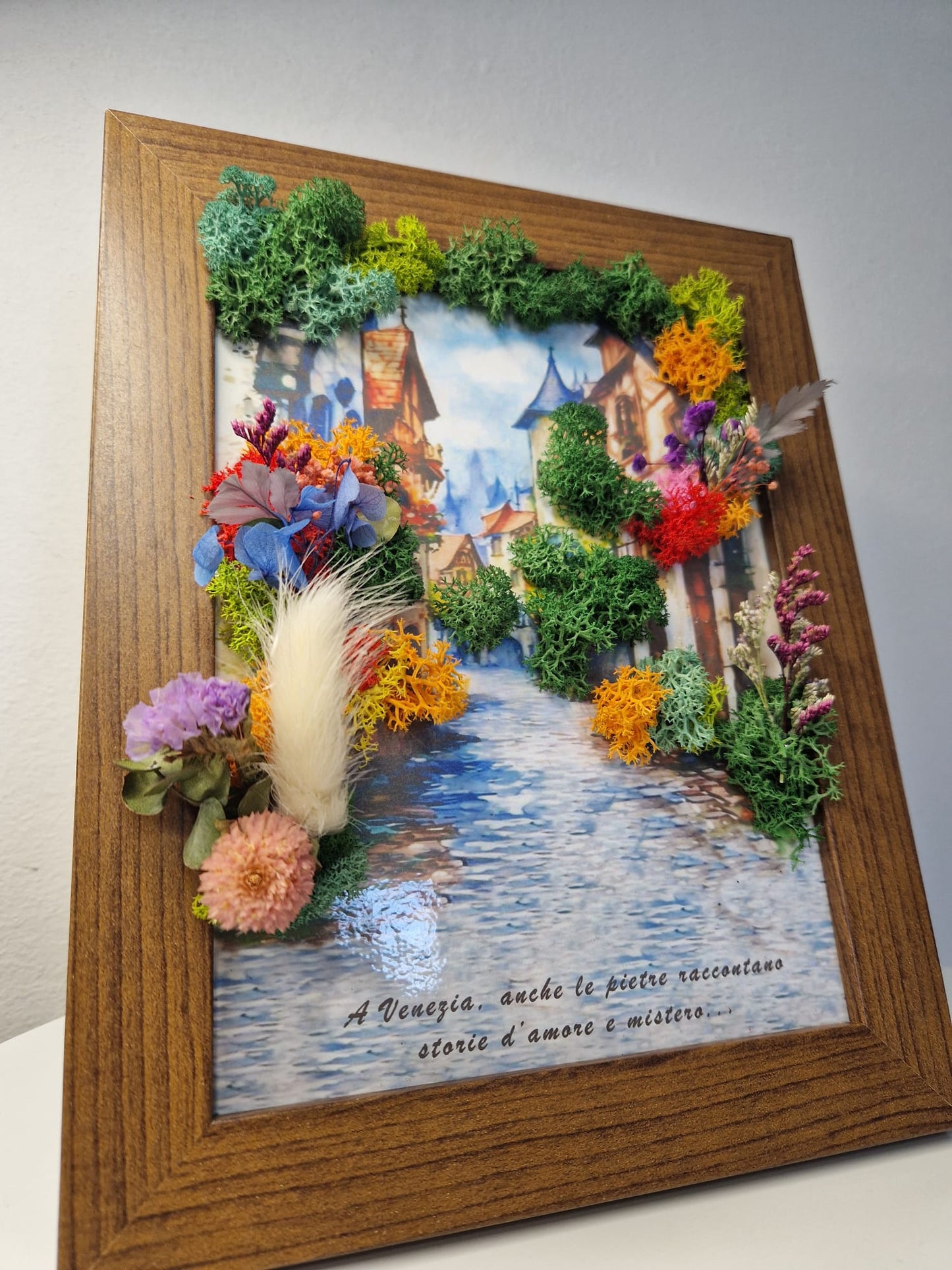 “Colors of Venice” – Mixed Moss & Dried Flower Wall Art