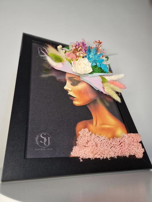 Floral Muse – Preserved Moss & Dried Flowers Wall Art